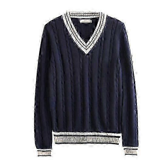 Maglione a maniche lunghe per uniforme scolastica unisex con scollo a V twist texture