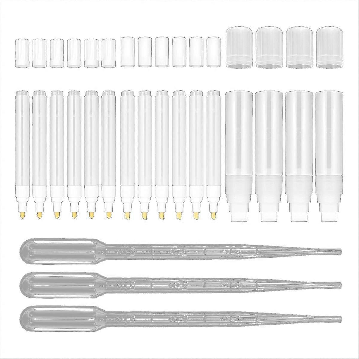 19Pcs Refillable Paint Markers Empty Touch Up Pens