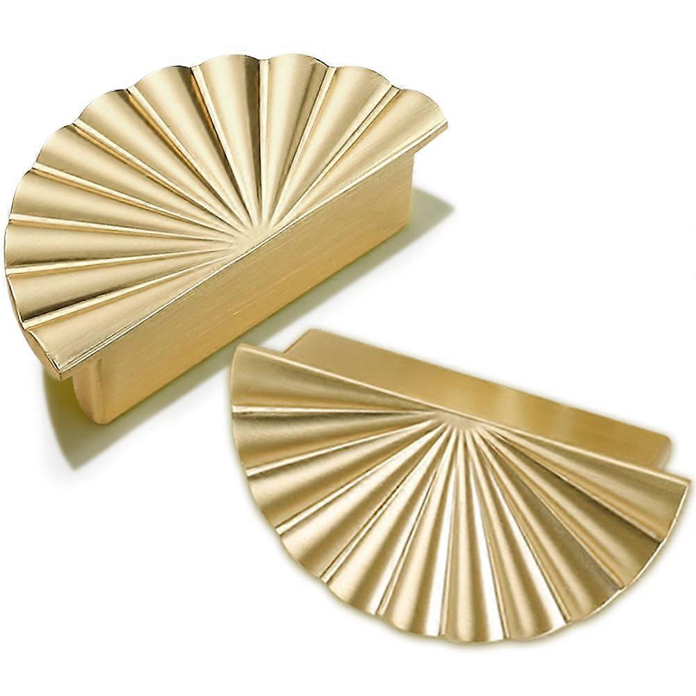 8PCS Half Moon Cabinet Handles Vintage Zinc Alloy Drawer Pulls Brushed Gold Wardrobe Knobs