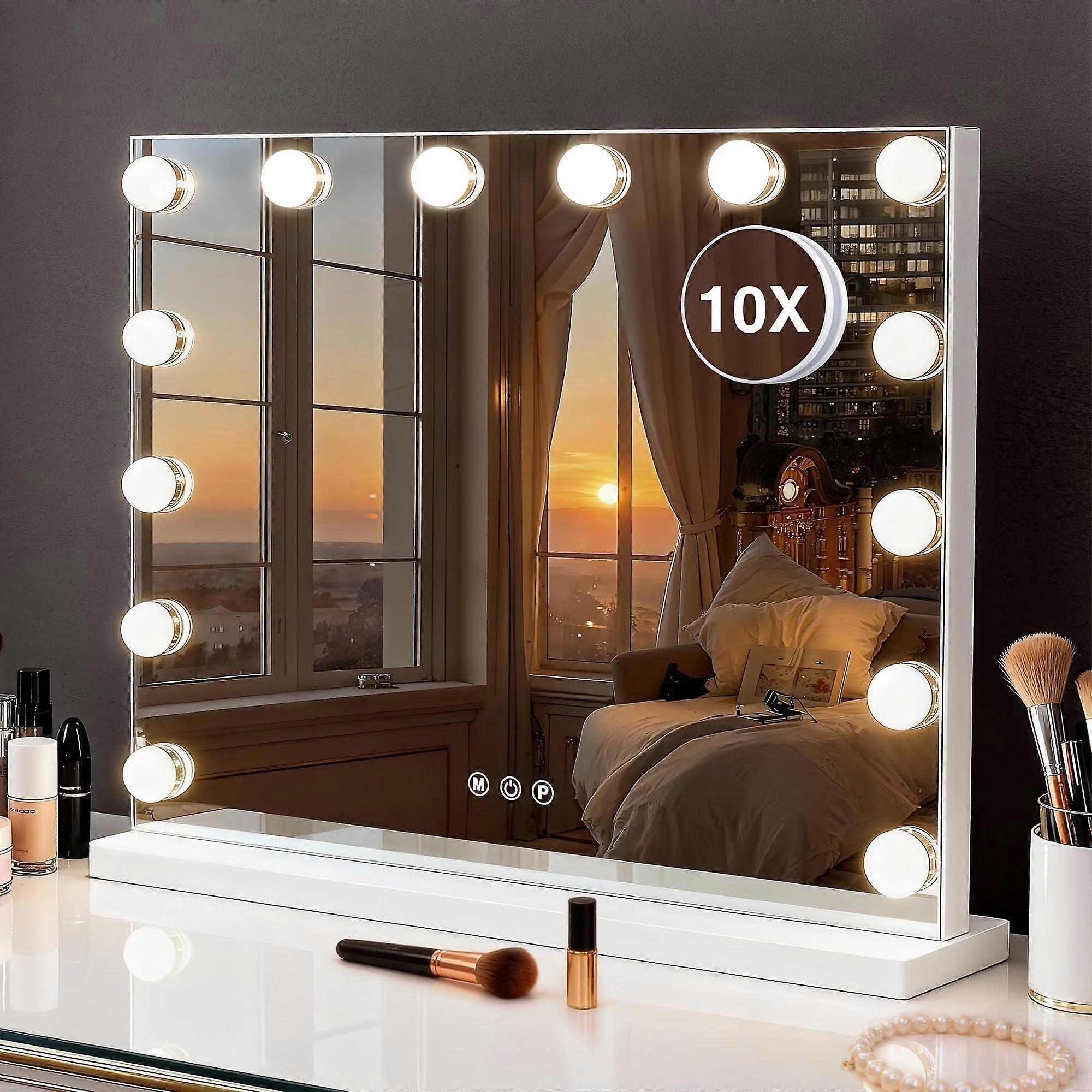Vanity Mirror with Lights, Large Hollywood Makeup Mirror with 3 Color Modes and 10X Magnification