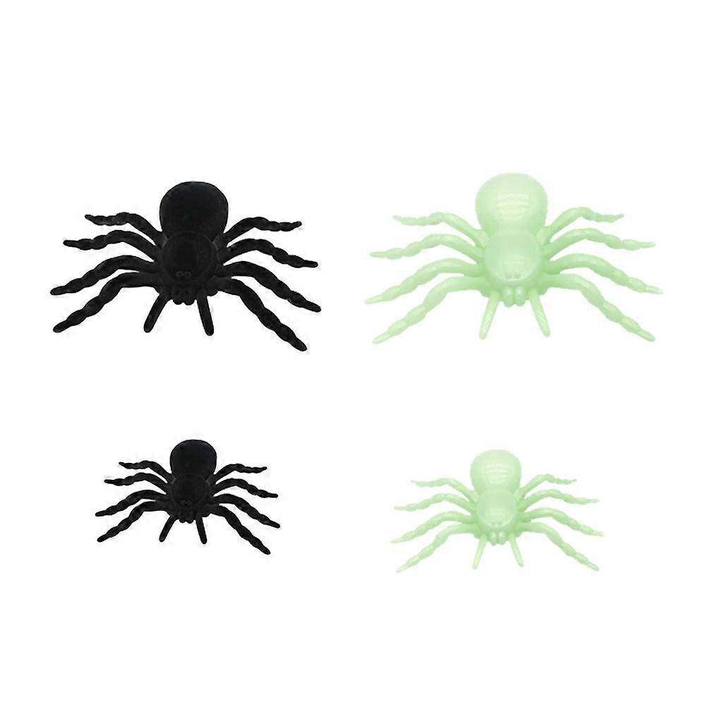 Black Spider Plastic Spiders Halloween for Decoration 4Pcs Prank Props