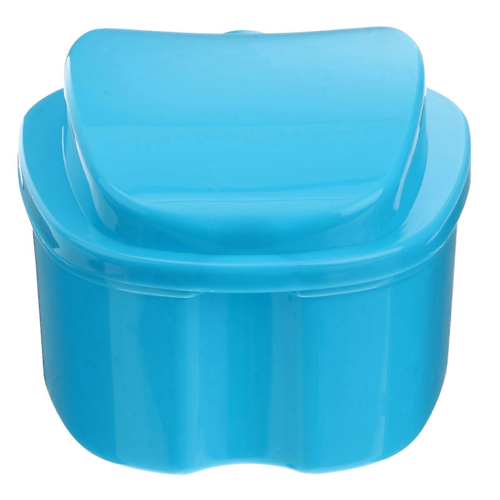 Denture Box Denture Bath Case for Storage 5Pcs with Hanging Net Container