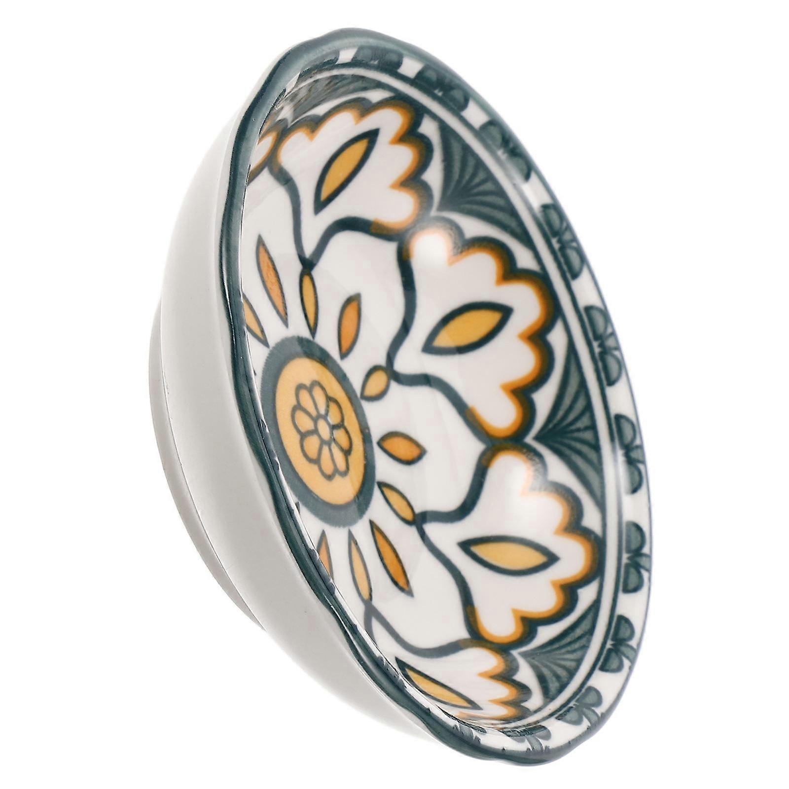 Ceramic Soy Sauce Plate for Serving Condiments Small Dipping Plate Yellow