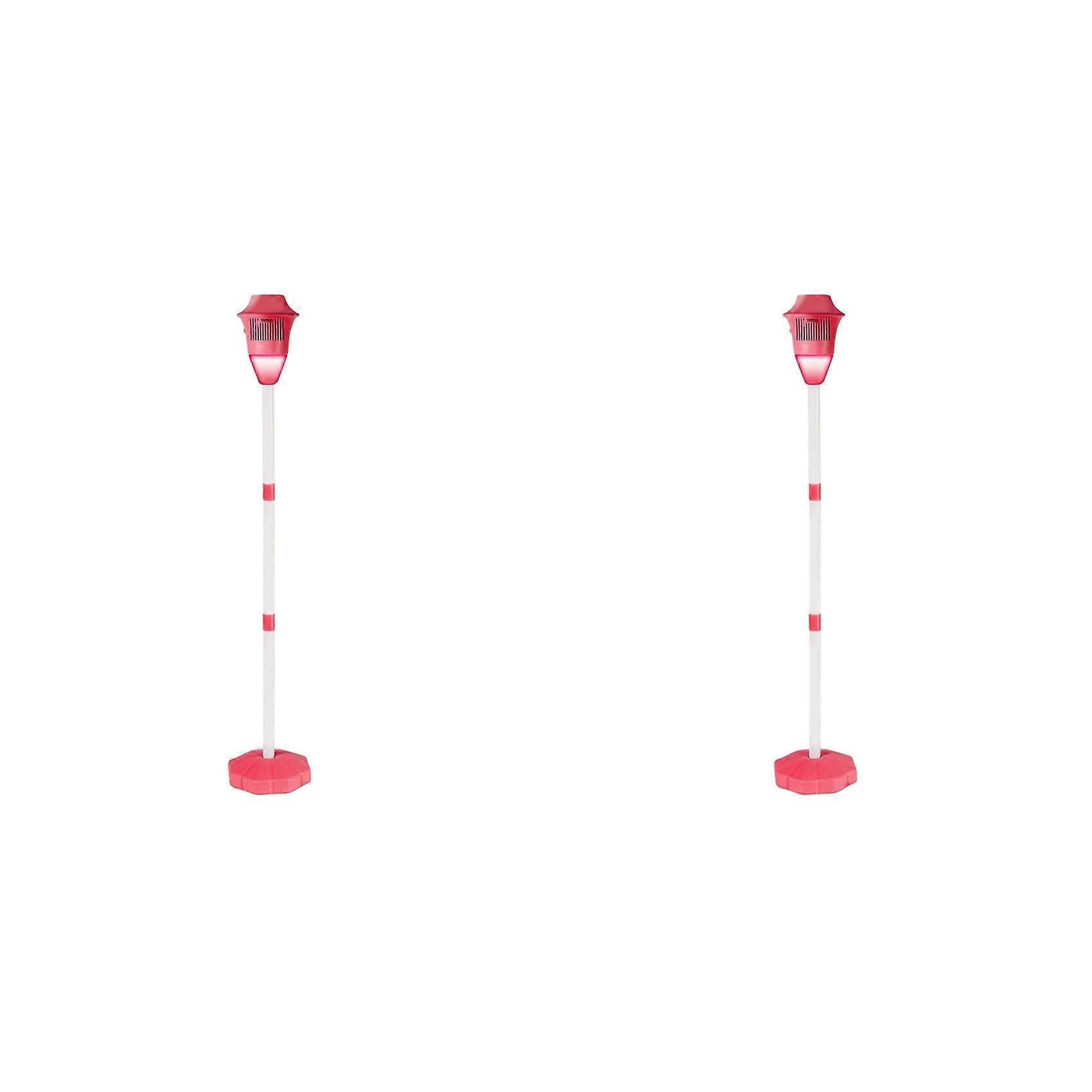 2X Automatic Bubble Machine Vertical Streetlight Bubble Maker with Sound Light for Birthday Wedding Christmas Party Red