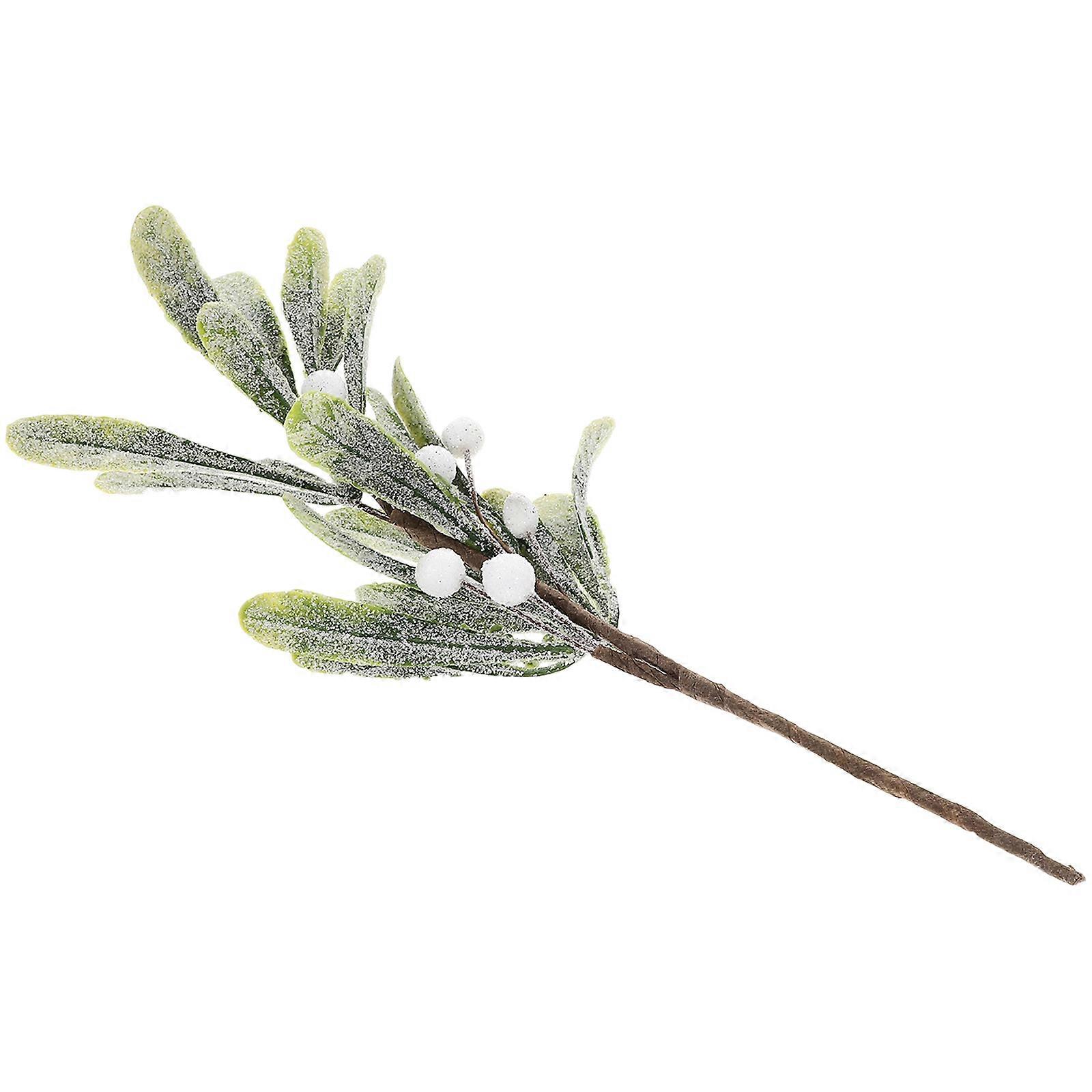 Fake Mistletoe Branch for Christmas Decor 2Pcs Artificial Simulation Berry Stems