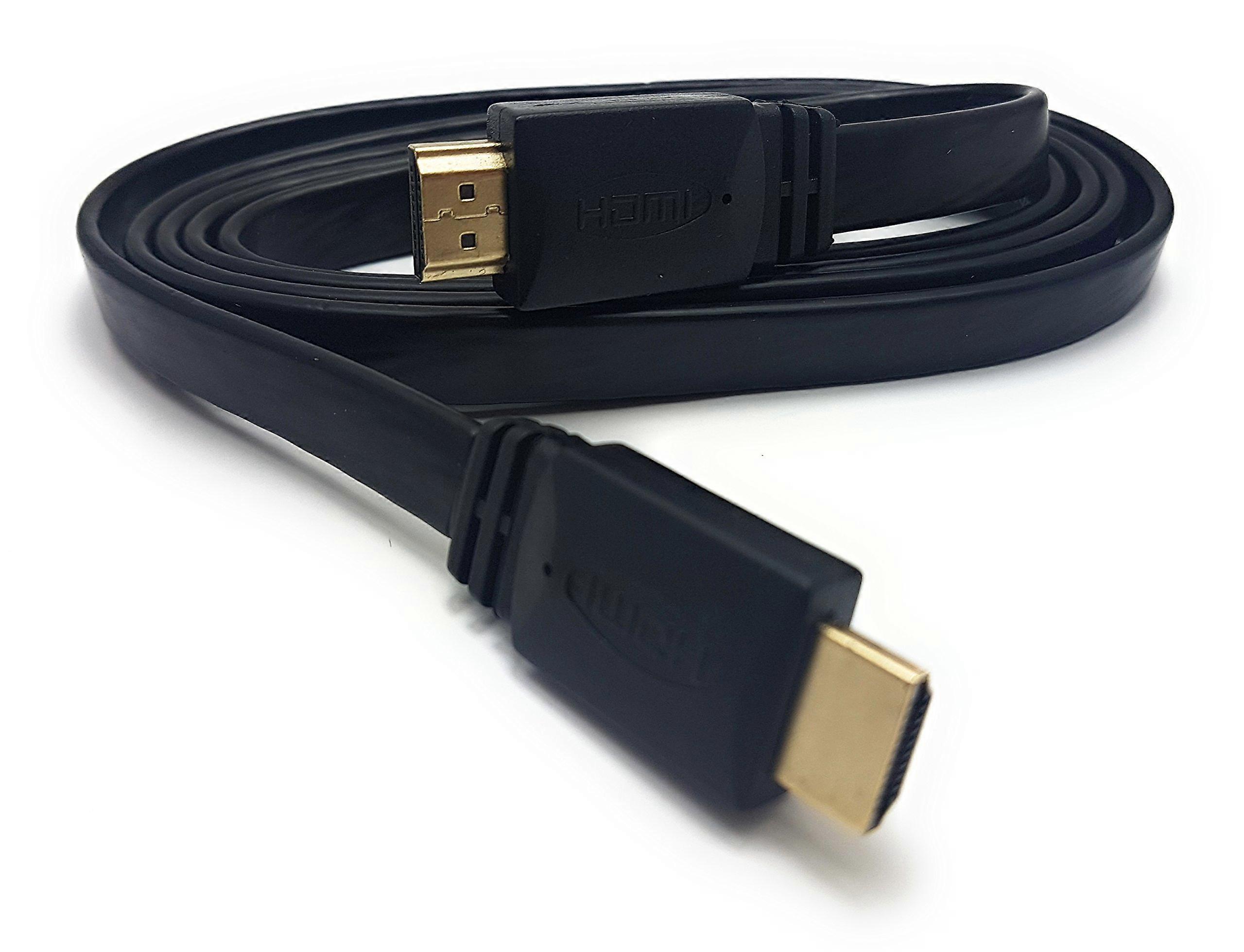Flat HDMI Cable 1.5m Ultra HD 4K 3D Compatible Ethernet GoldPlated