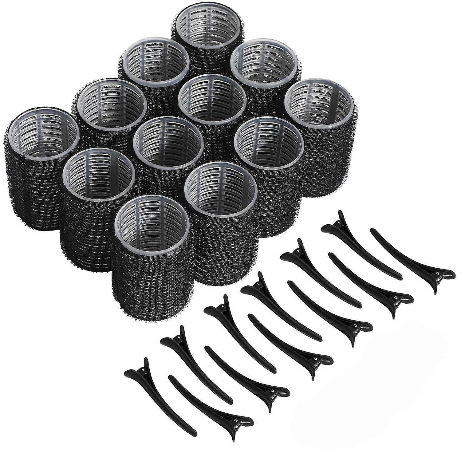 12Piece SelfAdhesive Hair Curlers Set with Clips for Volume, Root Lift and Bangs Styling