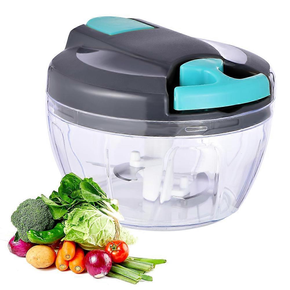 Manual Food Processor Vegetable Chopper, Portable Hand Pull String Garlic Mincer Onion Cutter for Veggies, Ginger, Fruit