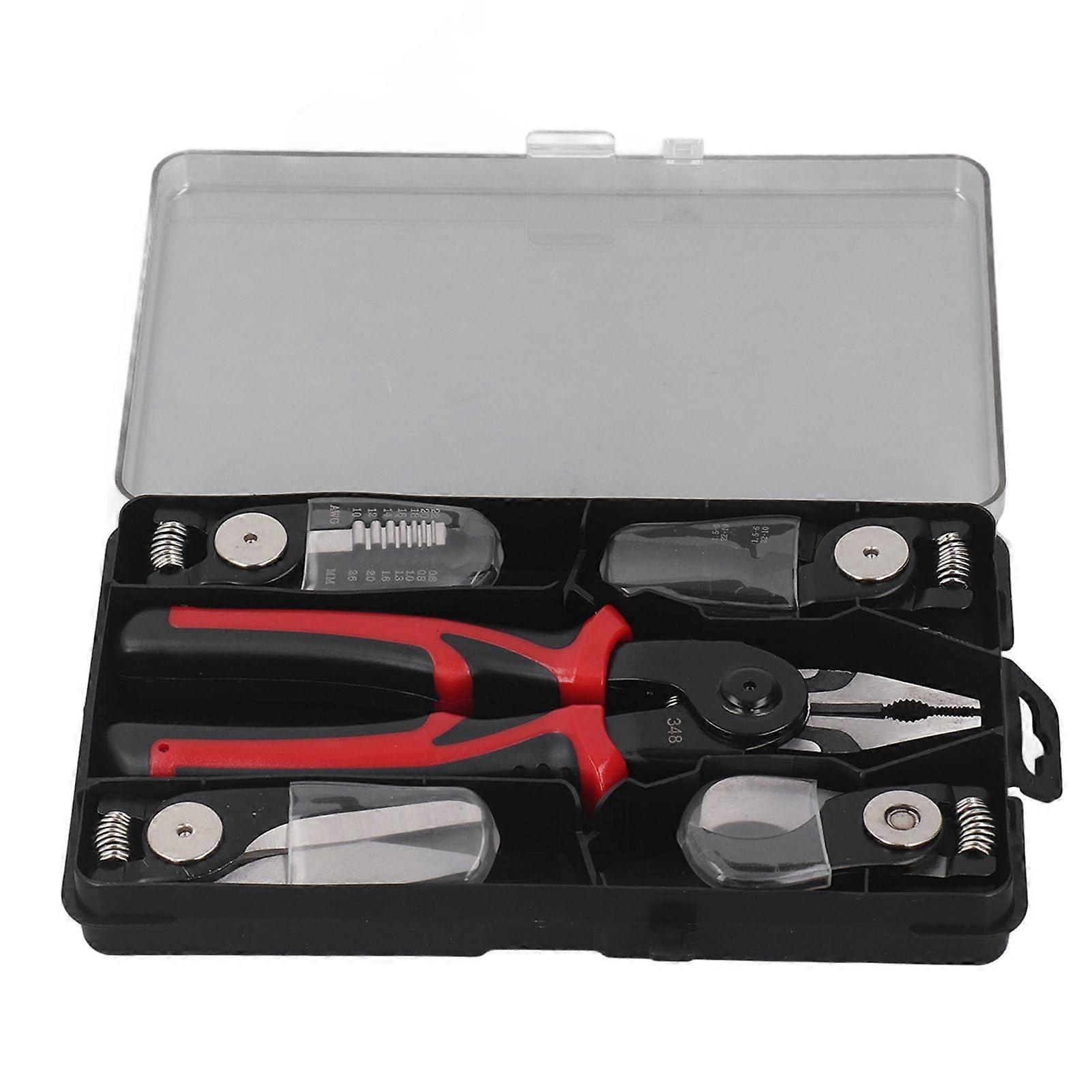 Multifunctional Pliers Set 5 in 1 Combination Kit with PVC Handle for Cutting Stripping Crimping