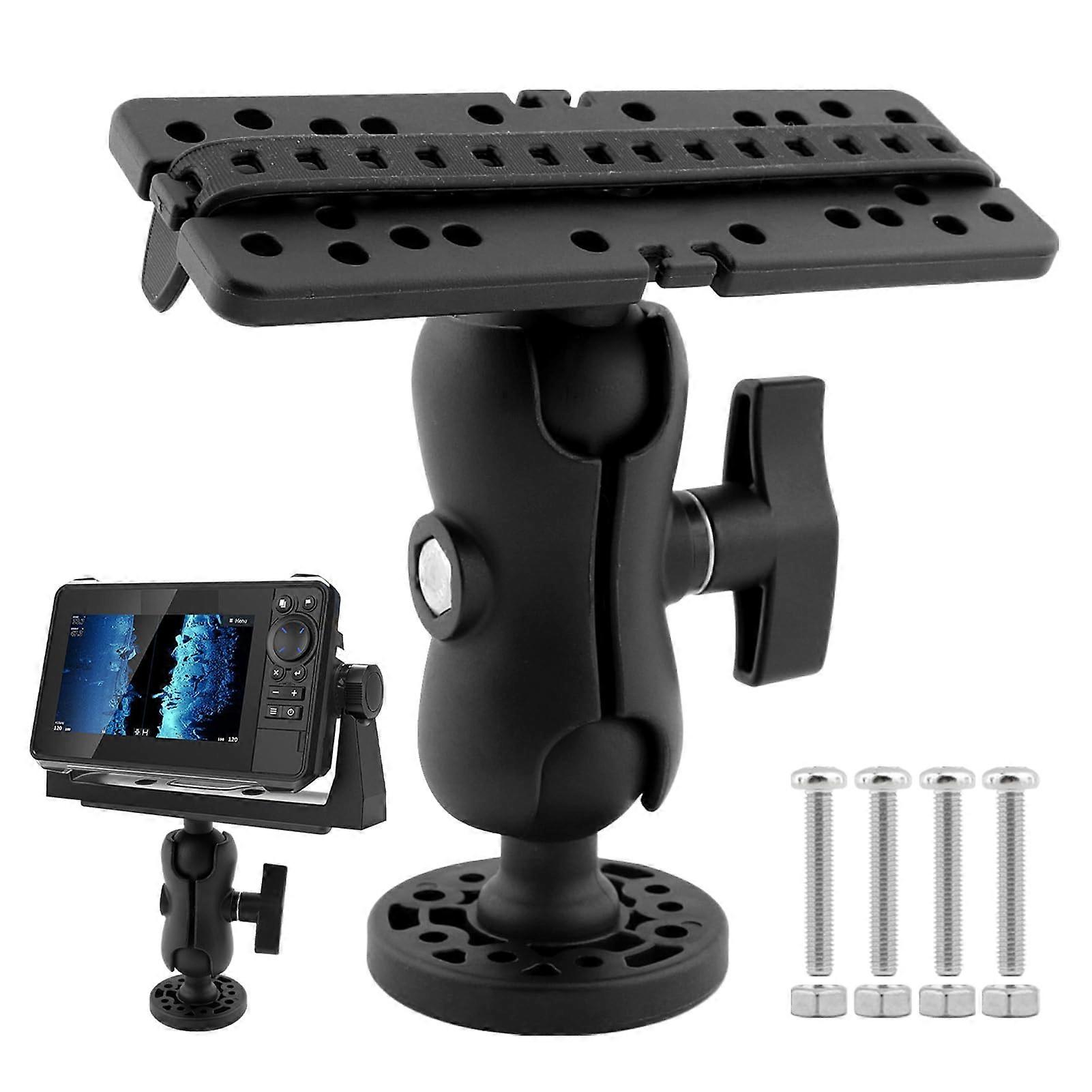 Fish Finder Mount Base with 360° Rotation and Quick Release for Boat Electronics, Black
