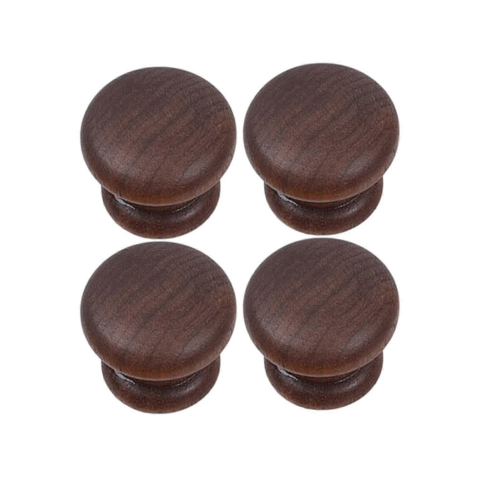 Solid Wood Cabinet Knobs Single Hole 4pcs Drawer Pulls for Dresser Wardrobe Kitchen Cupboard