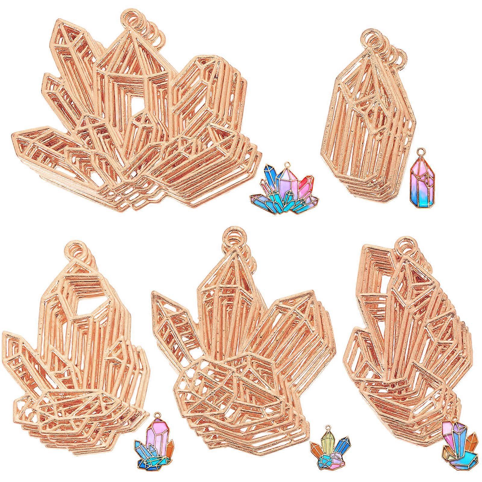 Jewelry Making Frames Creative Projects 4.20X3.50cm Rose Gold UV Glue Application 100Pcs