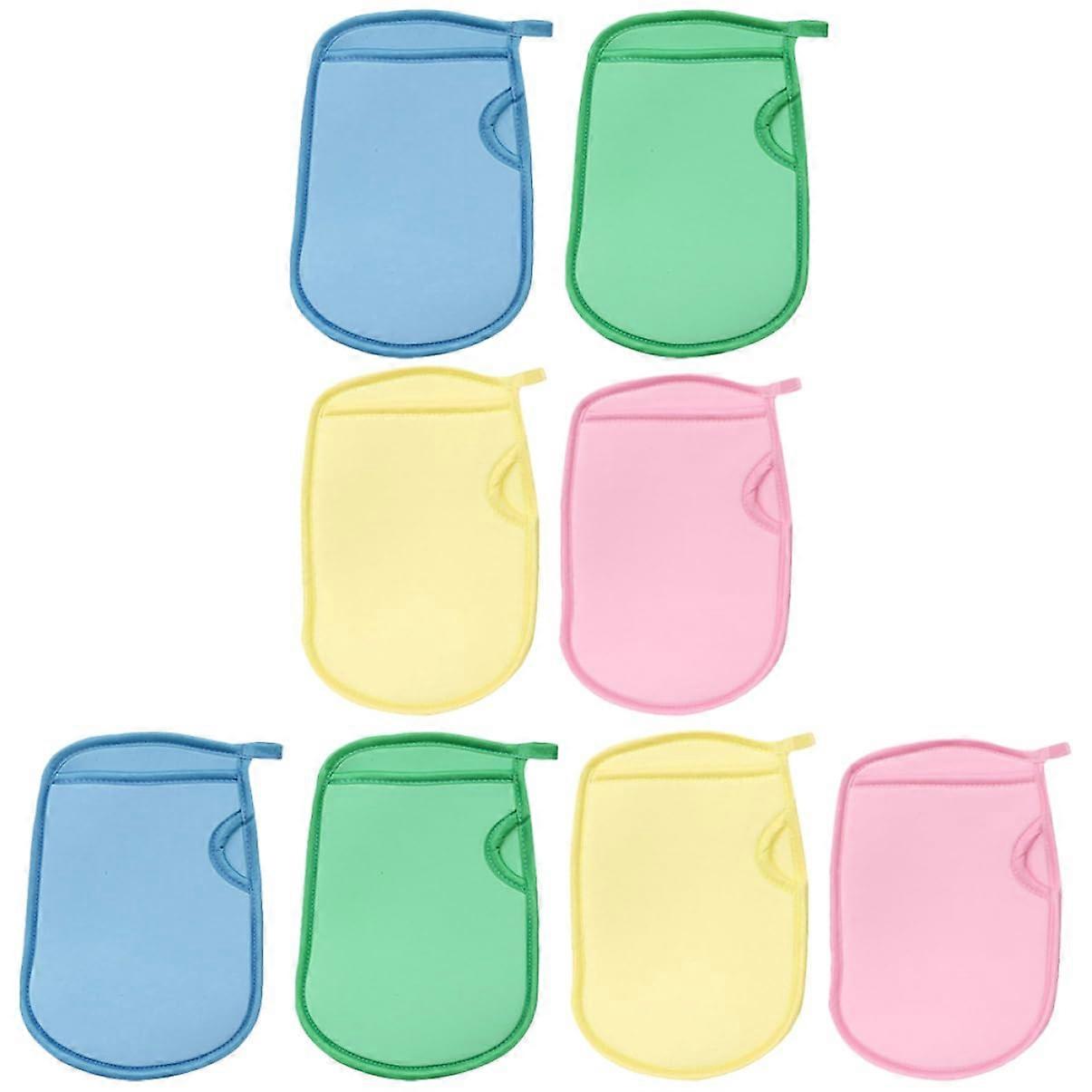 Exfoliating Bath Mitt Gloves 8pcs with Rich Foam Mesh for Gentle Body Cleansing and Smooth Skin