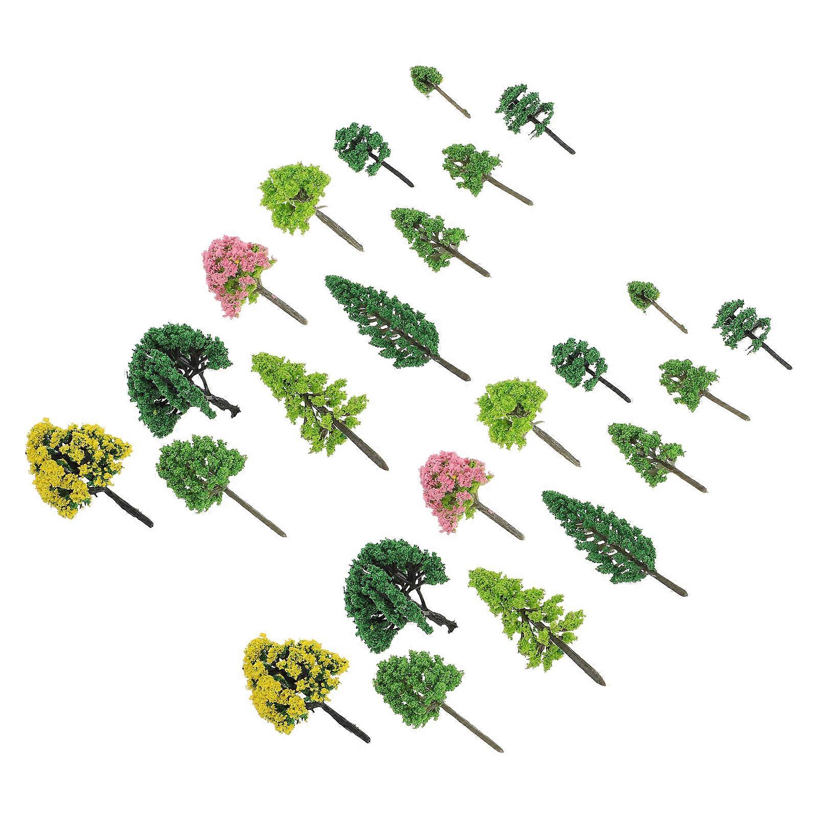 Simulated Tree Models for Decoration 55Pcs Sand Table Adornments Plastic Trees