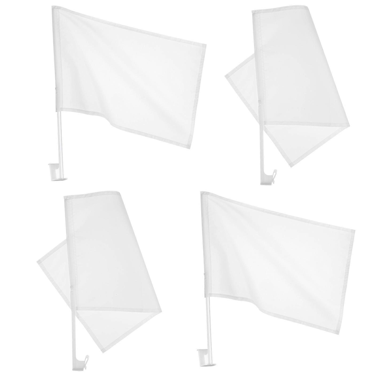 Creative DIY Flags Blank Design Hand Shaking Flag Suitable For Competitions 43cm Flagpole 4Pcs
