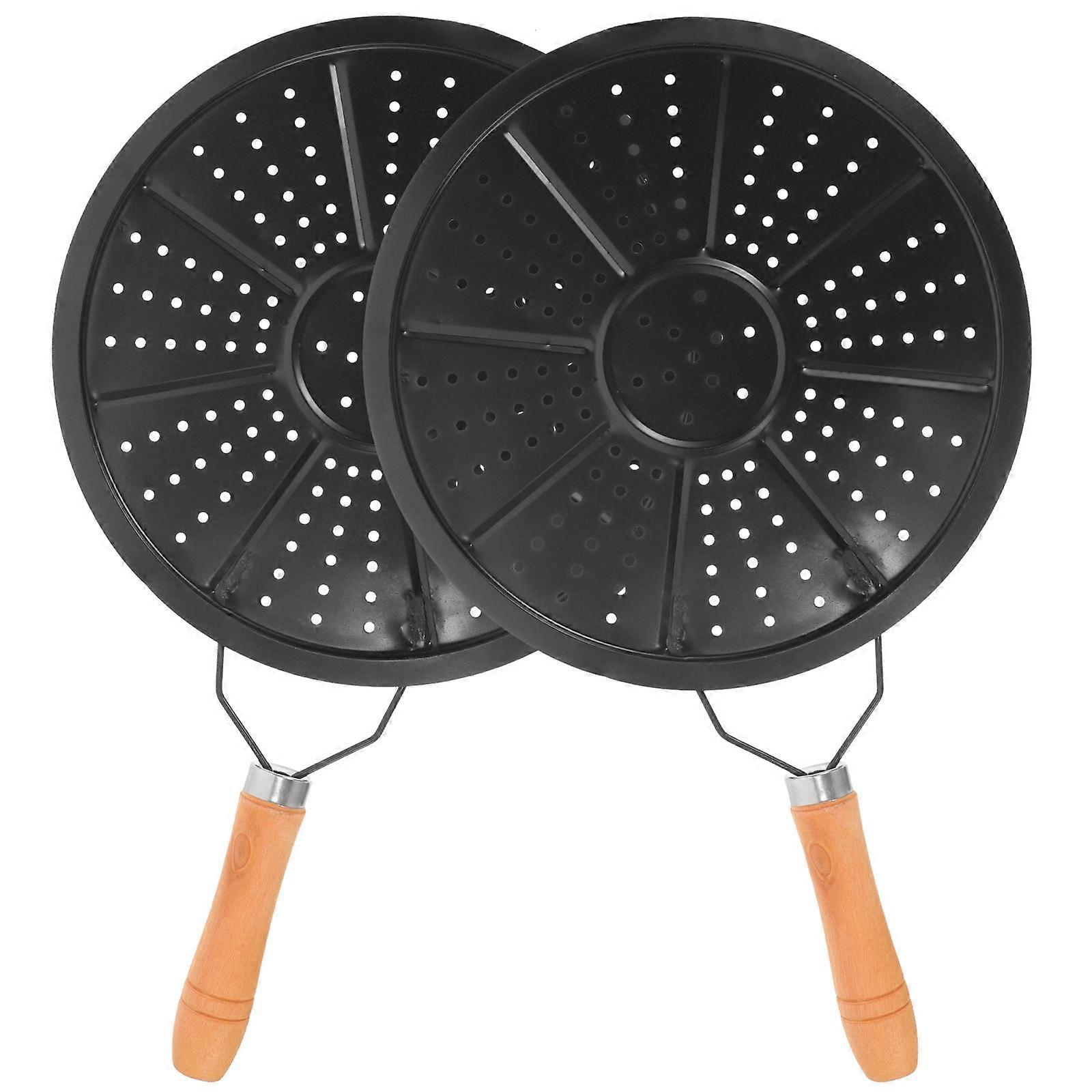 Wooden Handle Insulation Pad Kitchen Heat Diffuser Function 2Pcs