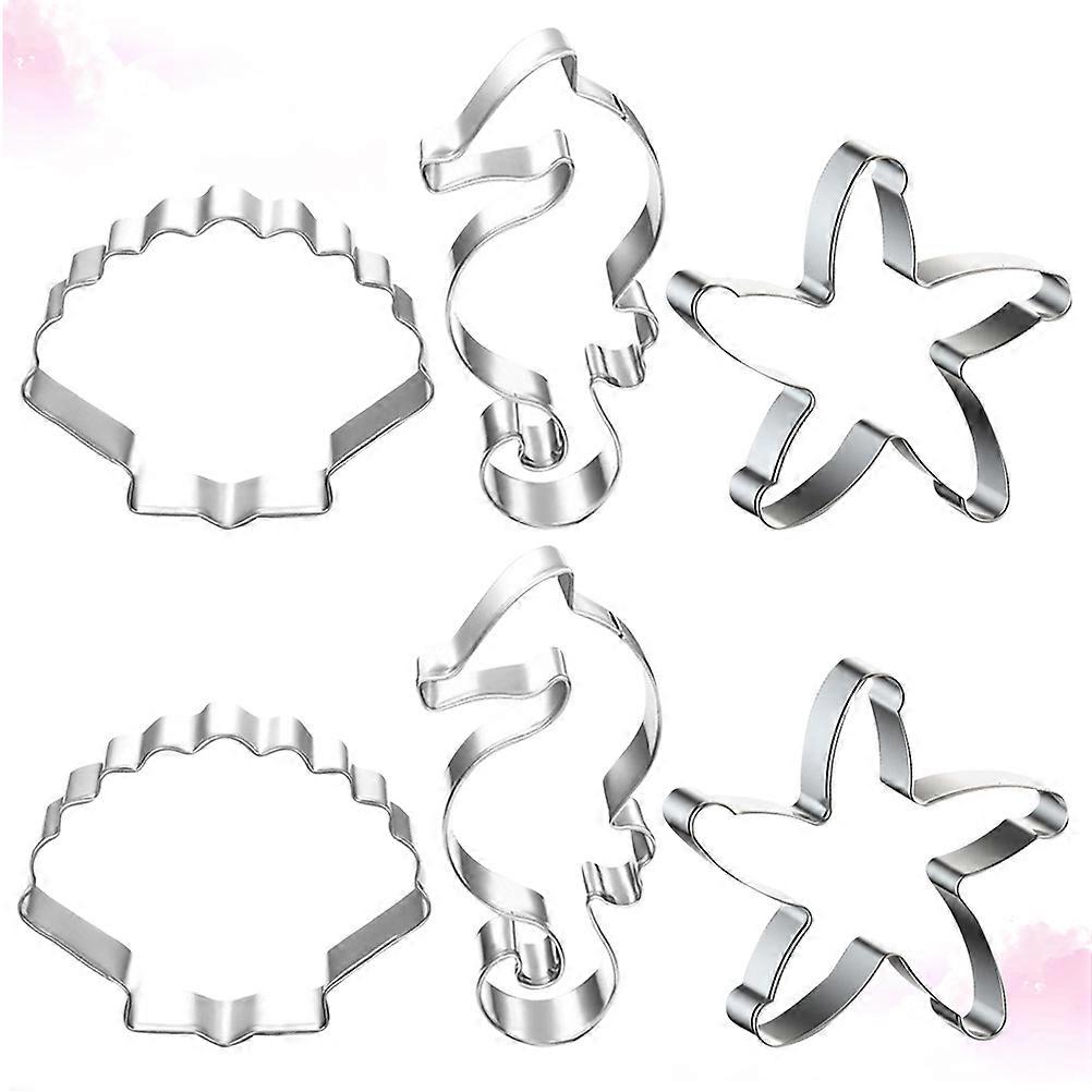 Baking Mold Stainless Steel Square Shape Cookie Cutter 6Pcs DIY Set