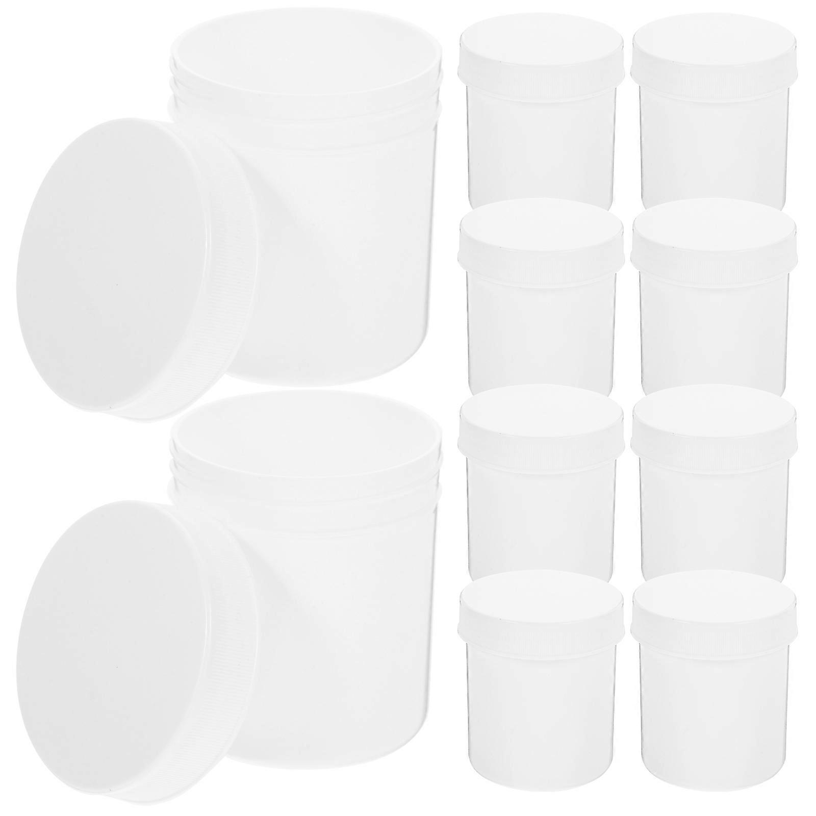 Refillable Pill Container for Storage Use 10Pcs White Plastic Bottles