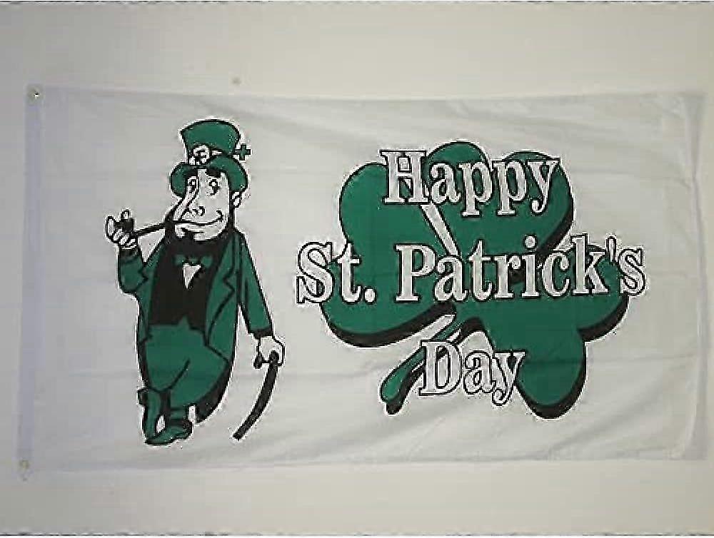 Happy Saint Patrick's Day White Flag Qi 0197