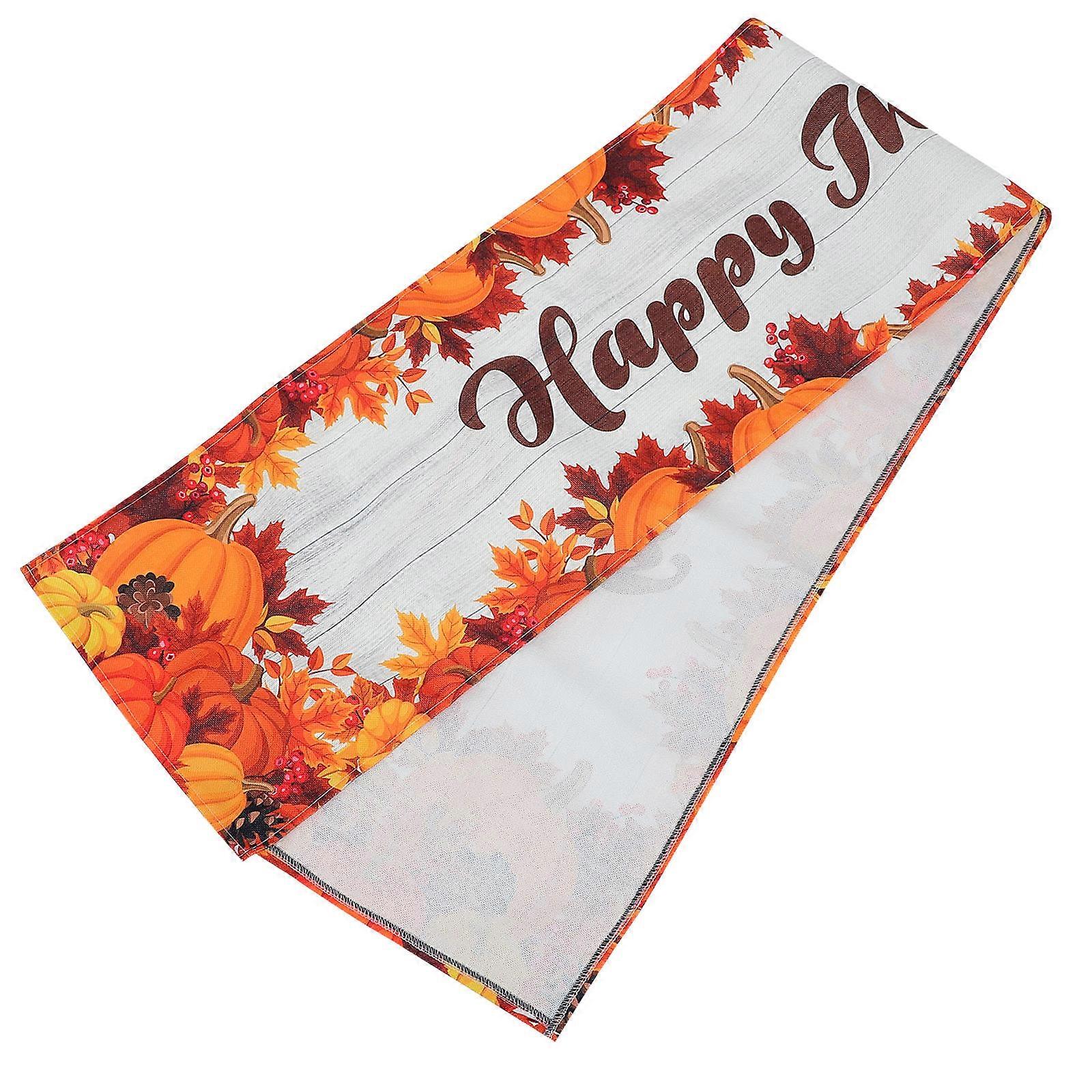 Thanksgiving Table Runner Table Cover for Home Decor 3Pcs Orange