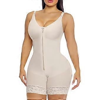 Women's High Elastic Nylon Body Shaper Front Zipper for Easy Wear Comfortable Seamlessly Invisible Ergonomic Design  color XL