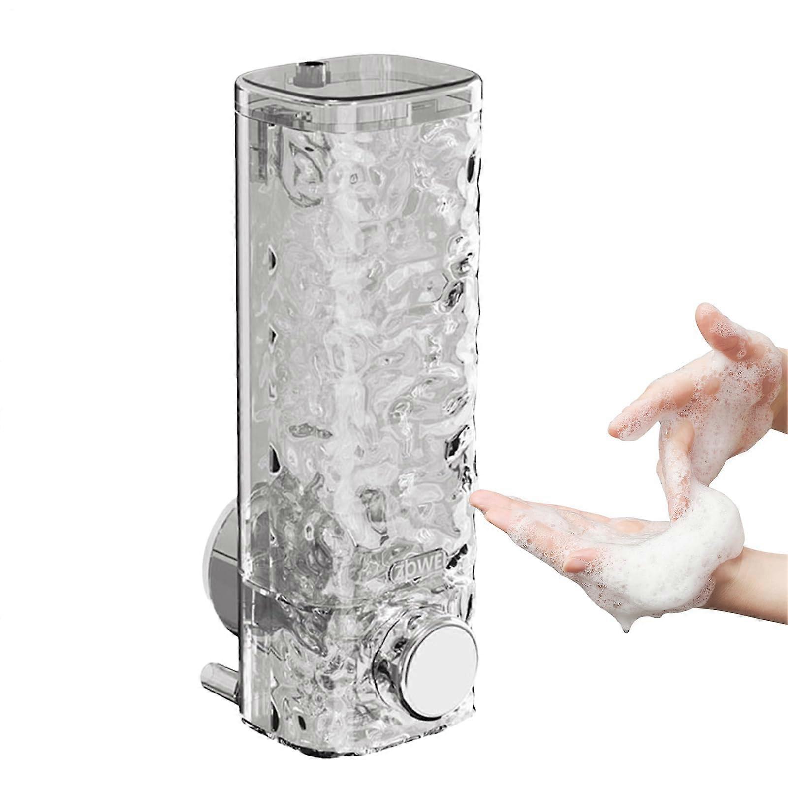 Wall Mounted Soap Dispenser 450ml with Easy Refill Window and Press Pump for Bathroom Shower