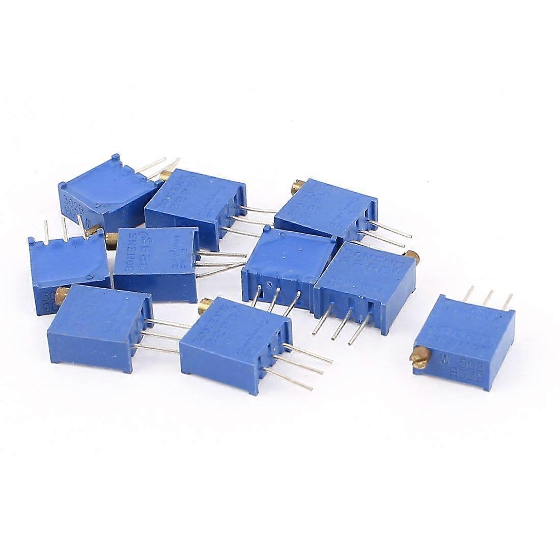 10Pcs 3296W Trimmer Potentiometer 50K MultiTurn Adjustable Variable Resistor for Precise Adjustment
