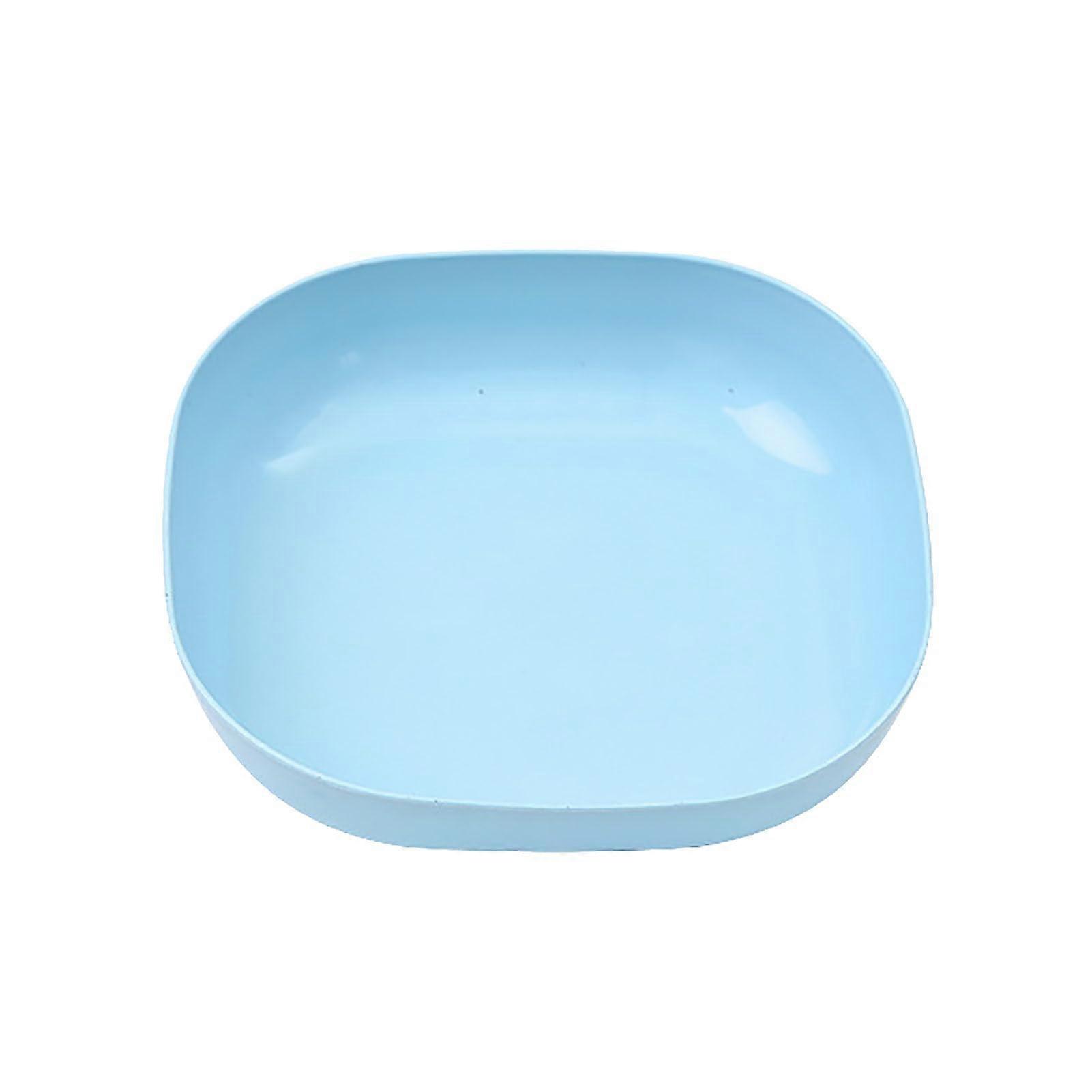 Square Blue Snack Plate Multipurpose Dessert Salad Cake Plate for Home Kitchen Appetizers