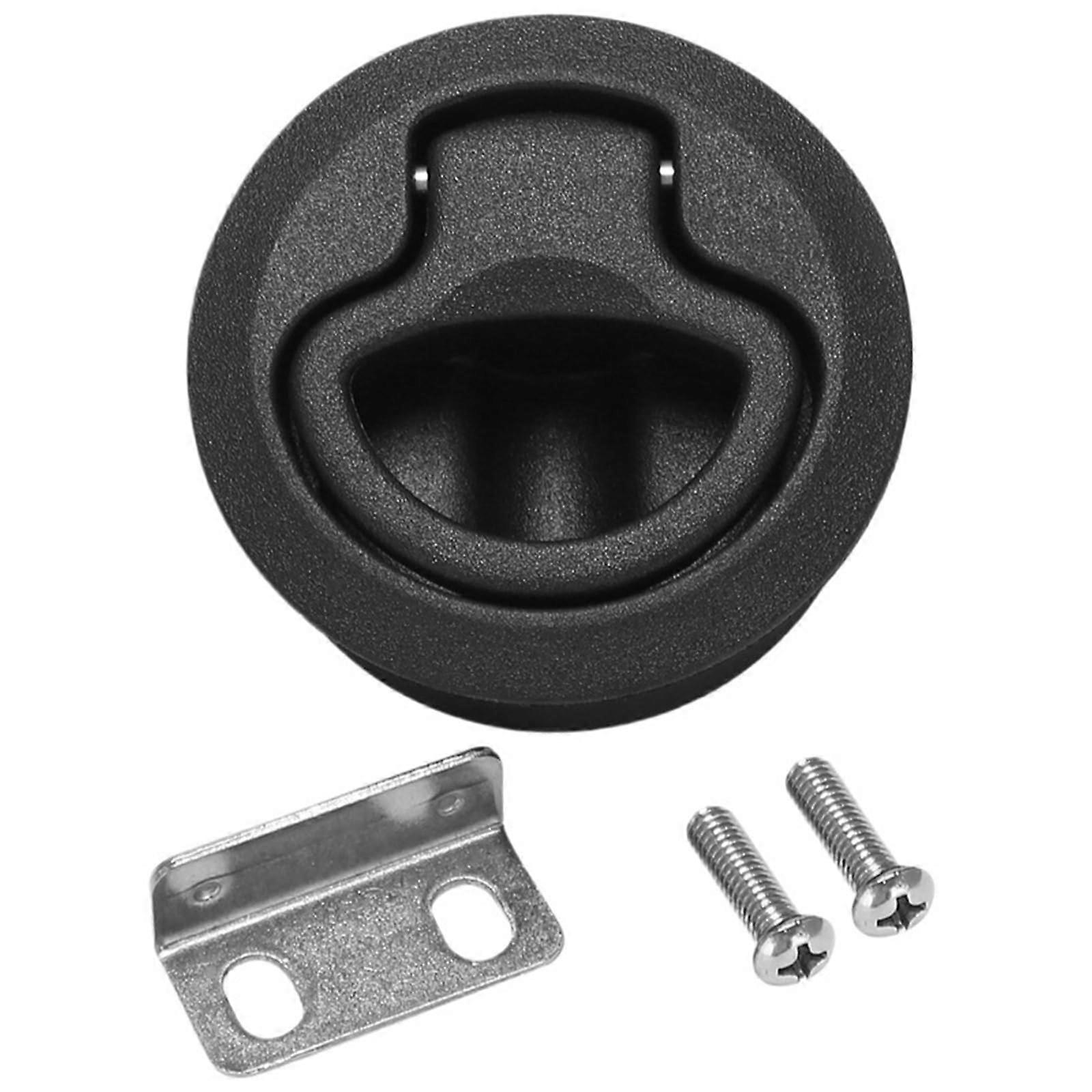 Black Round Boat Door Latch 4pcs Space Saving Flush Pull Slam Latch for RV Marine Cabinet