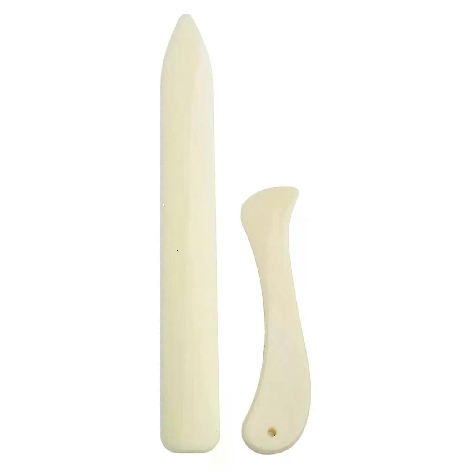 This 2-piece leather processing tool set features a bone crease tool for creasing, folding, and pressing edges in leather crafts. It is also suitable 