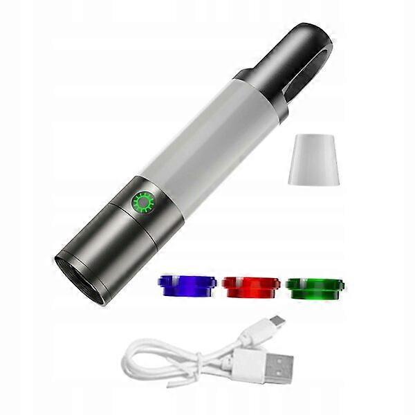 LED Flashlight, Side Light with Three-color Light Source, 14cm*2.7cm, Hiking Maintenance Emergency Light