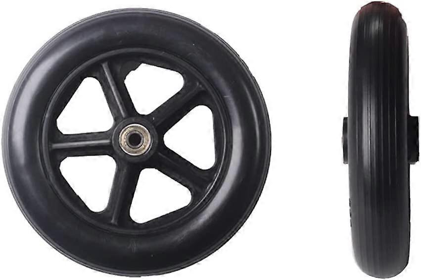 6 Inch Wheelchair Front Replacement Wheels for Elderly 2pcs Black Durable Smooth Rolling