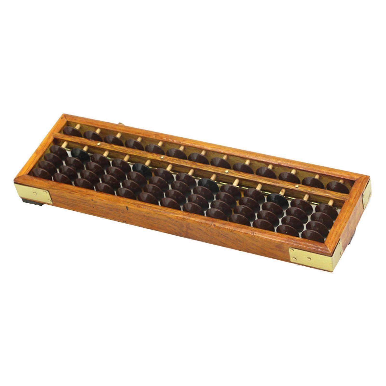 Wooden 13 Digit Abacus with Quick Reset Button for Kids Math Learning and Professional Use
