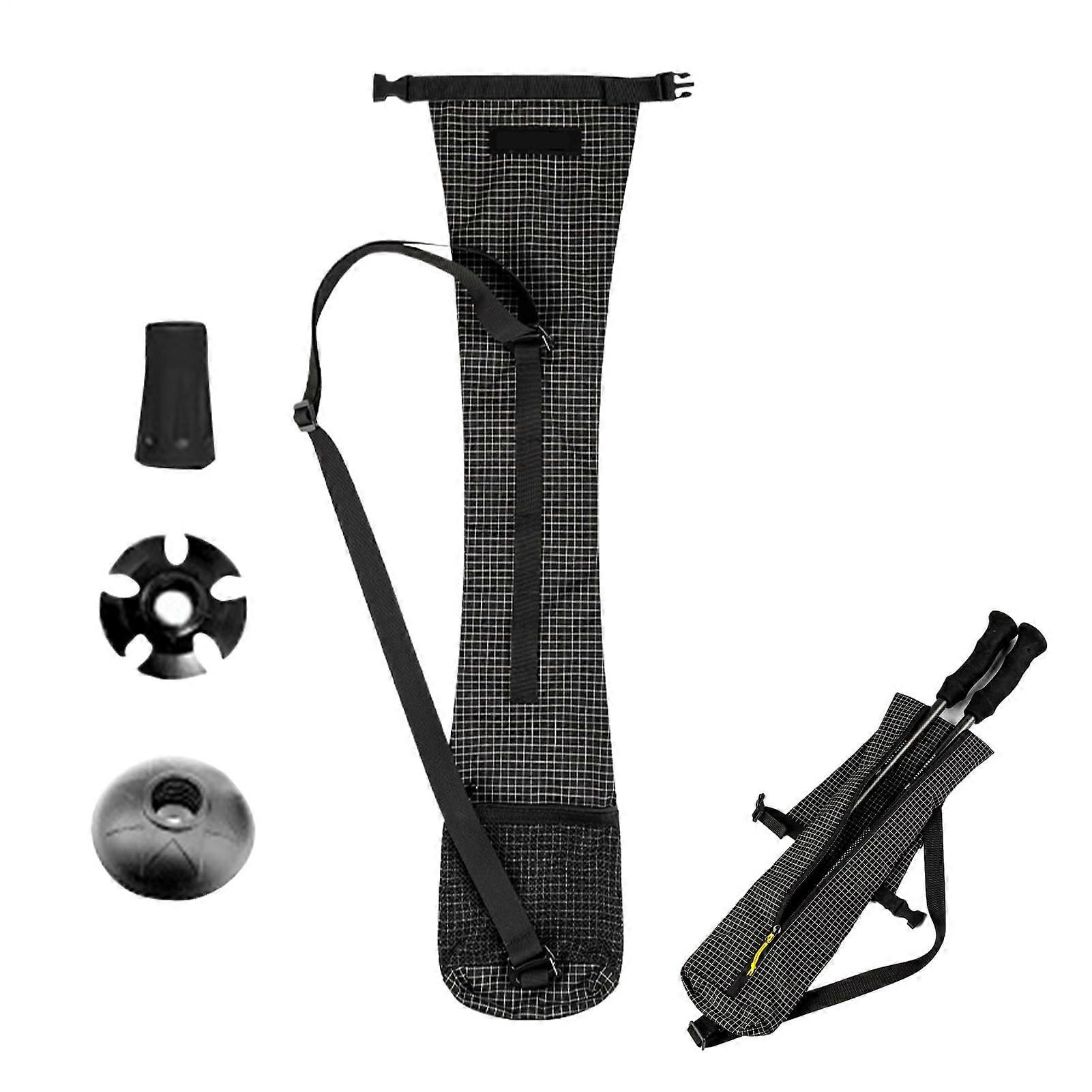 Trekking Pole Bag Waterproof Storage Case with Mesh Pockets and Durable Double Bottom Design