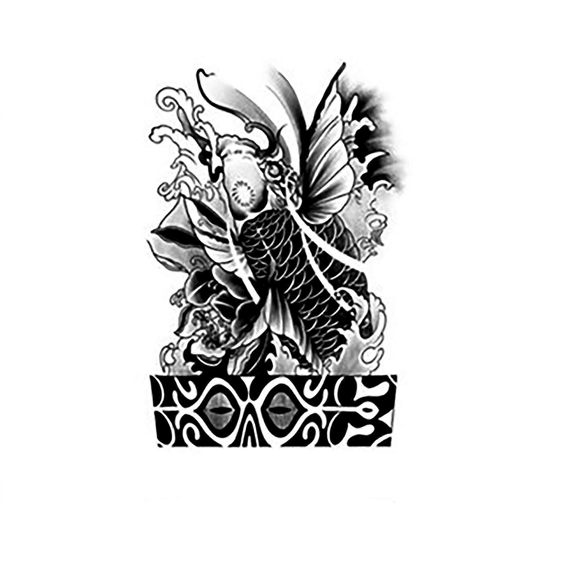Koi Waterproof Temporary Tattoo Sticker with Realistic NonReflective Finish, Lasts 2 Weeks