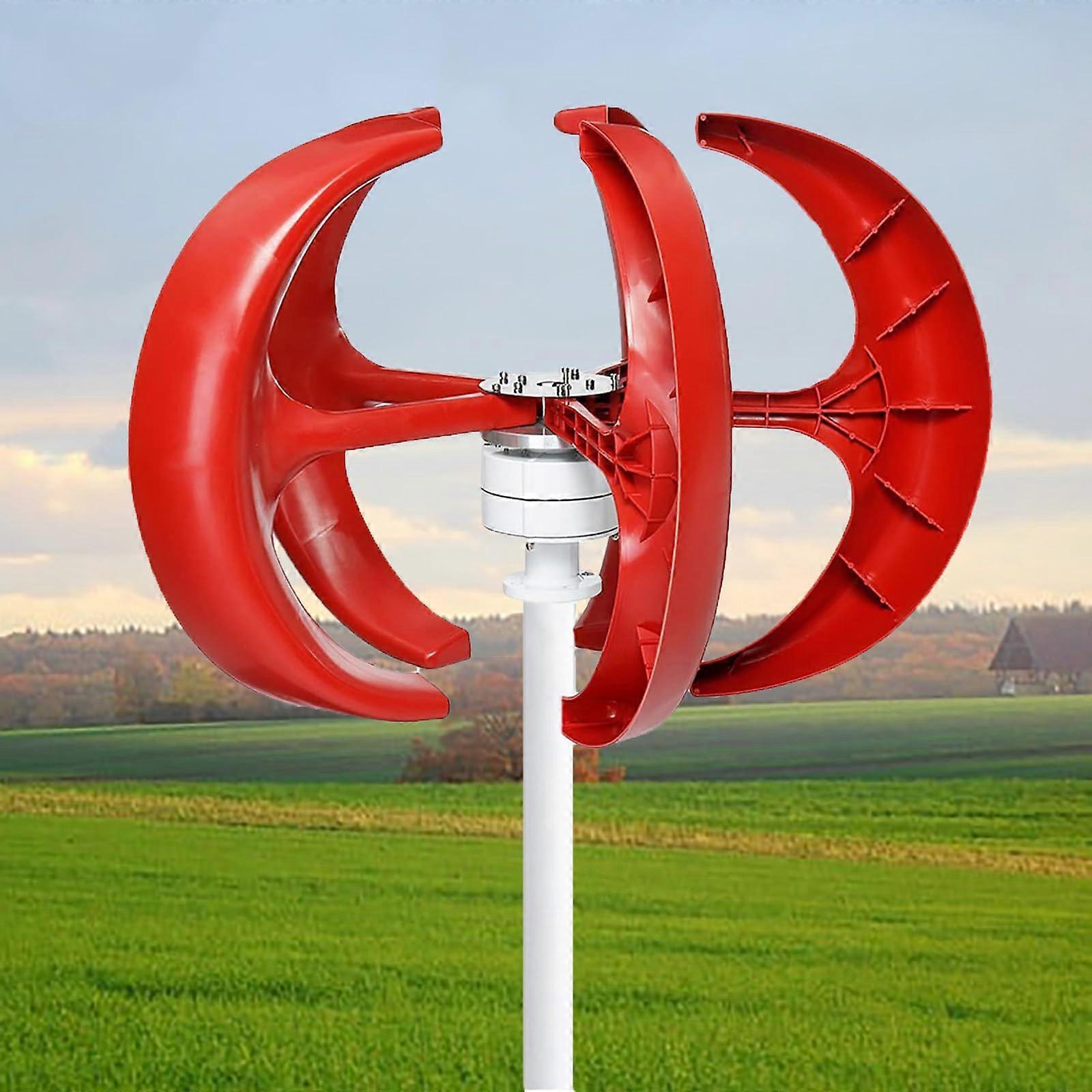 400W Vertical Wind Turbine Generator 12V 24V 5 Blade Low Wind Start with Waterproof Controller