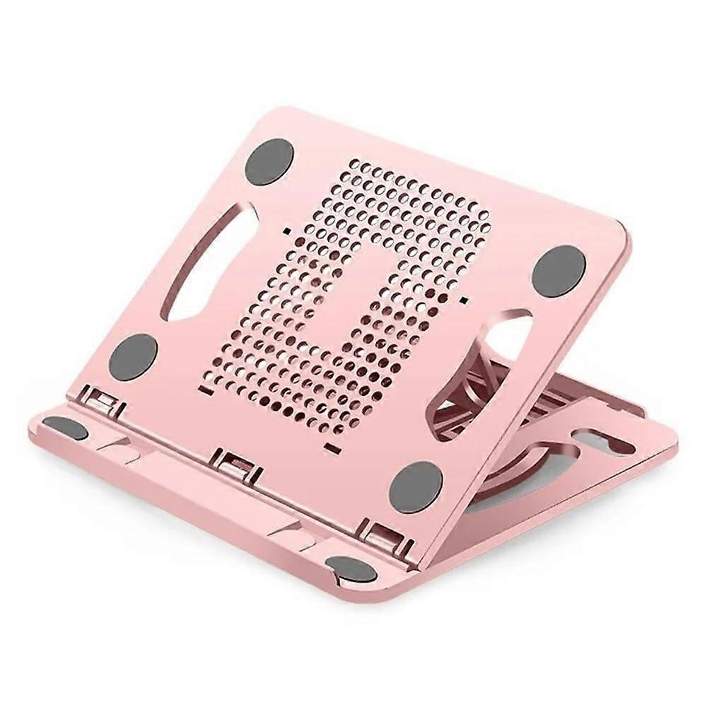 Ergonomic Laptop Stand Adjustable Foldable Cooling for 14 Inch Devices Pink SpaceSaving Design