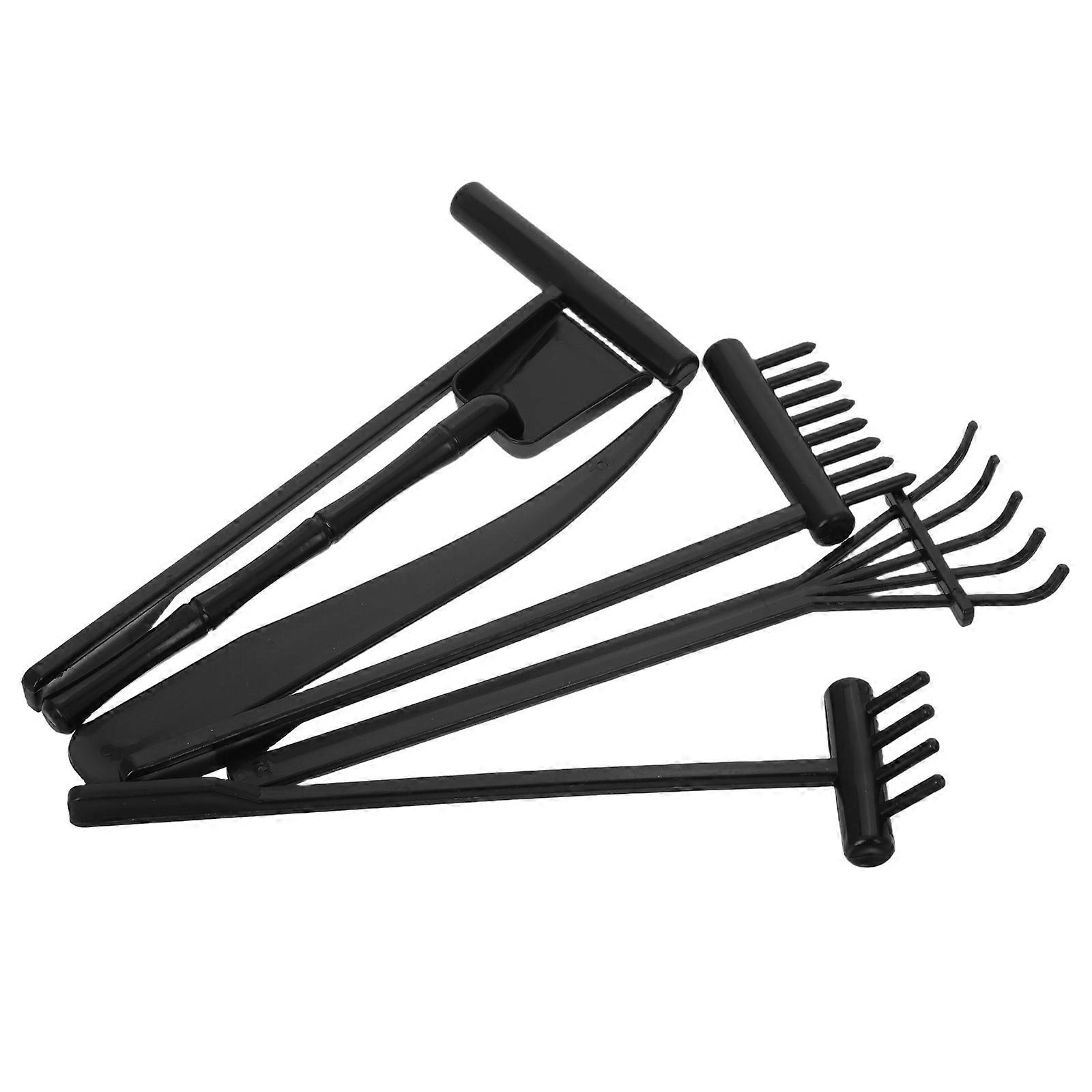 Mini Garden Rake Sand Push Rake for DIY Use Includes 6Pcs Plastic Rakes