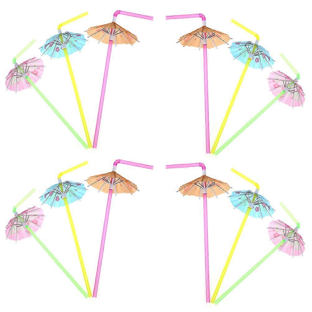 Fluorescent Umbrella for Drinking 50Pcs Mixed Color Pack