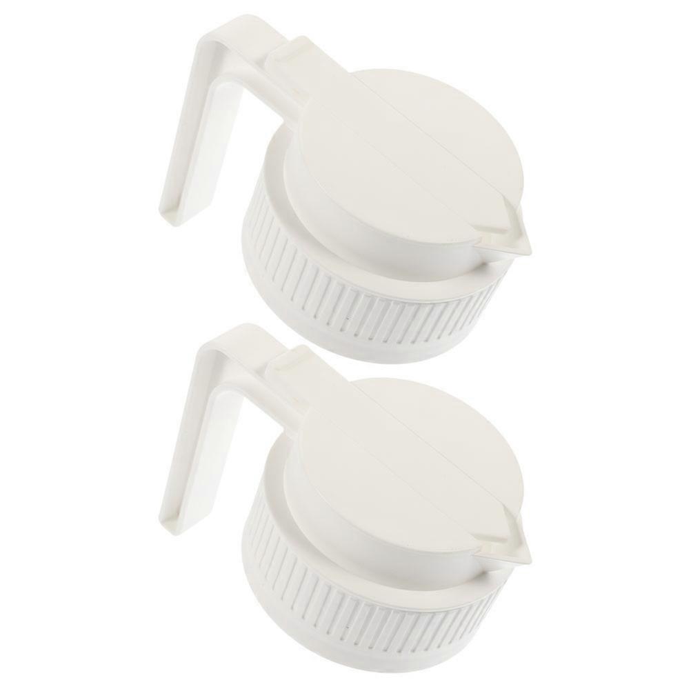 Mason Jar Lid with Handle for Leakproof Kitchen Use 2Pcs White