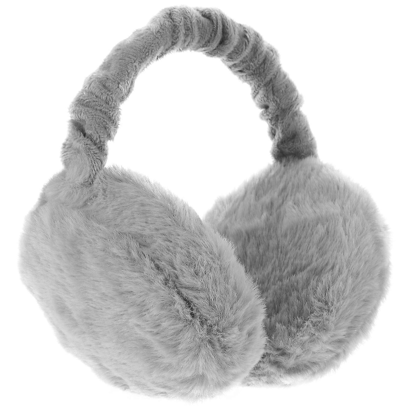 Furry Ear Warmer Warm Earmuff for Ear Warming Grey Polyester Accessory