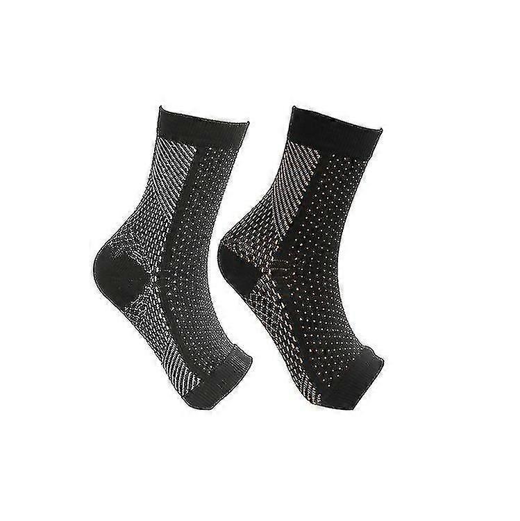 2 Pairs Neuropathy Compression Socks with Ankle Arch Support