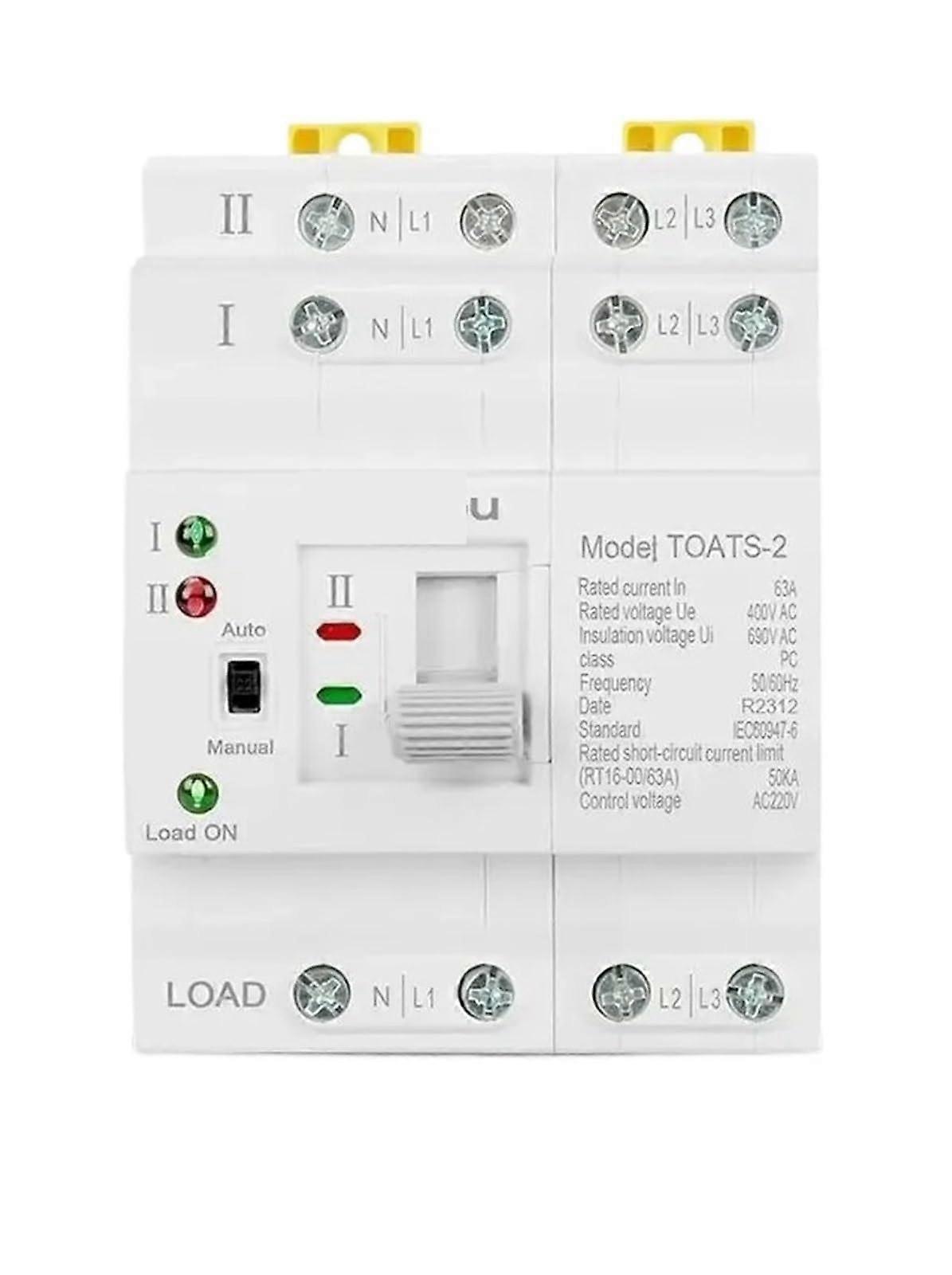 Automatic Transfer Switch 2 Pole 63A 110V Dual Power Switch for Reliable Power Switching