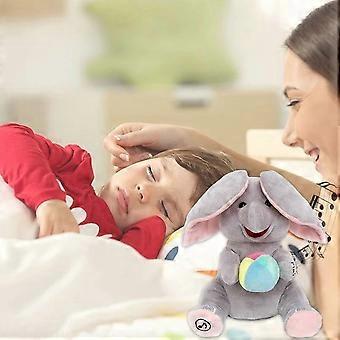 Schattig pluche kussen met olifantje dat verstoppertje speelt – Zachte knuffel, 30 cm grijs – Gezellig kussen voor de slaapkamer/bank, lief dierenknuffelcadeau