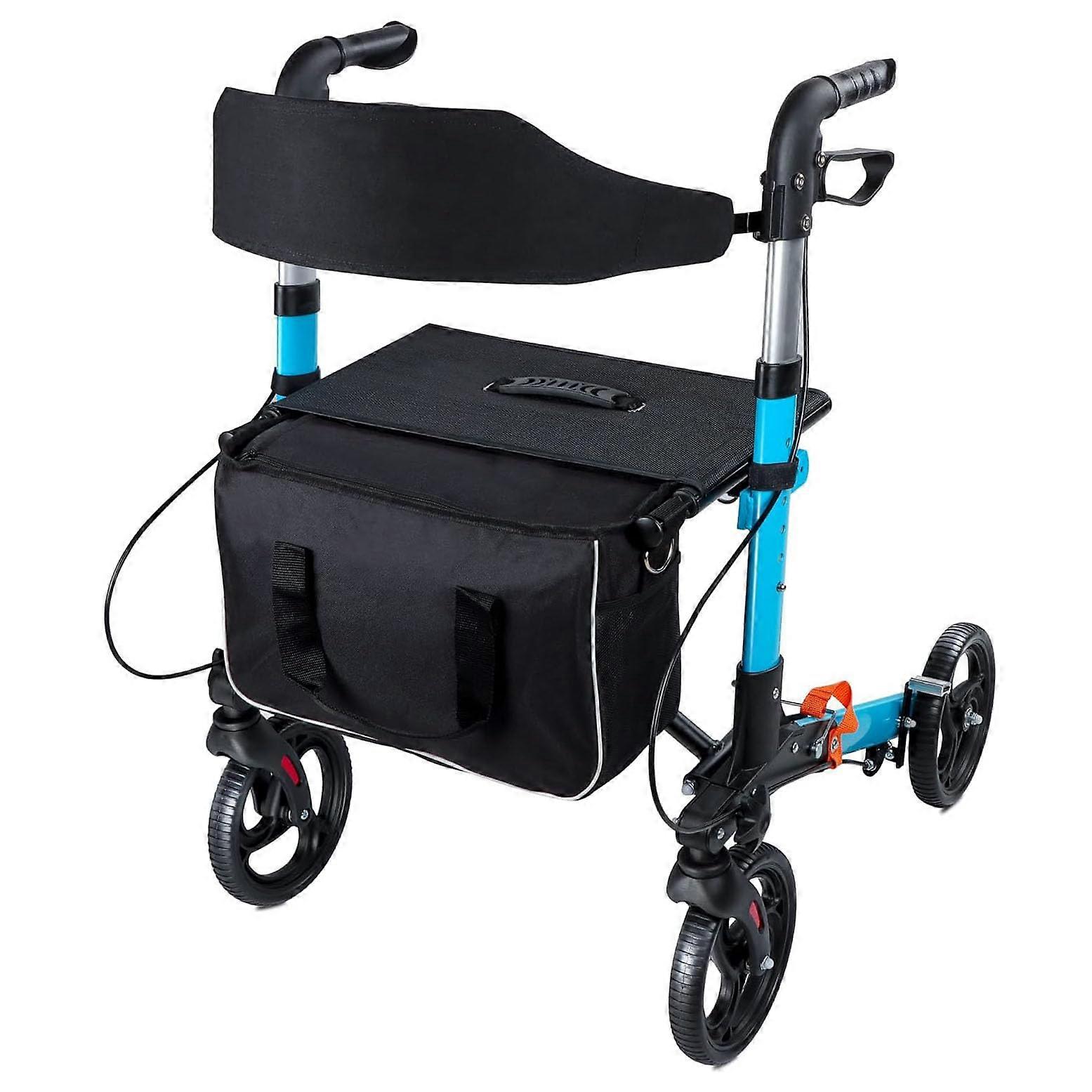 Foldable Rollator Walker with Wheels, Adjustable Lightweight Design, Storage Bag for Seniors