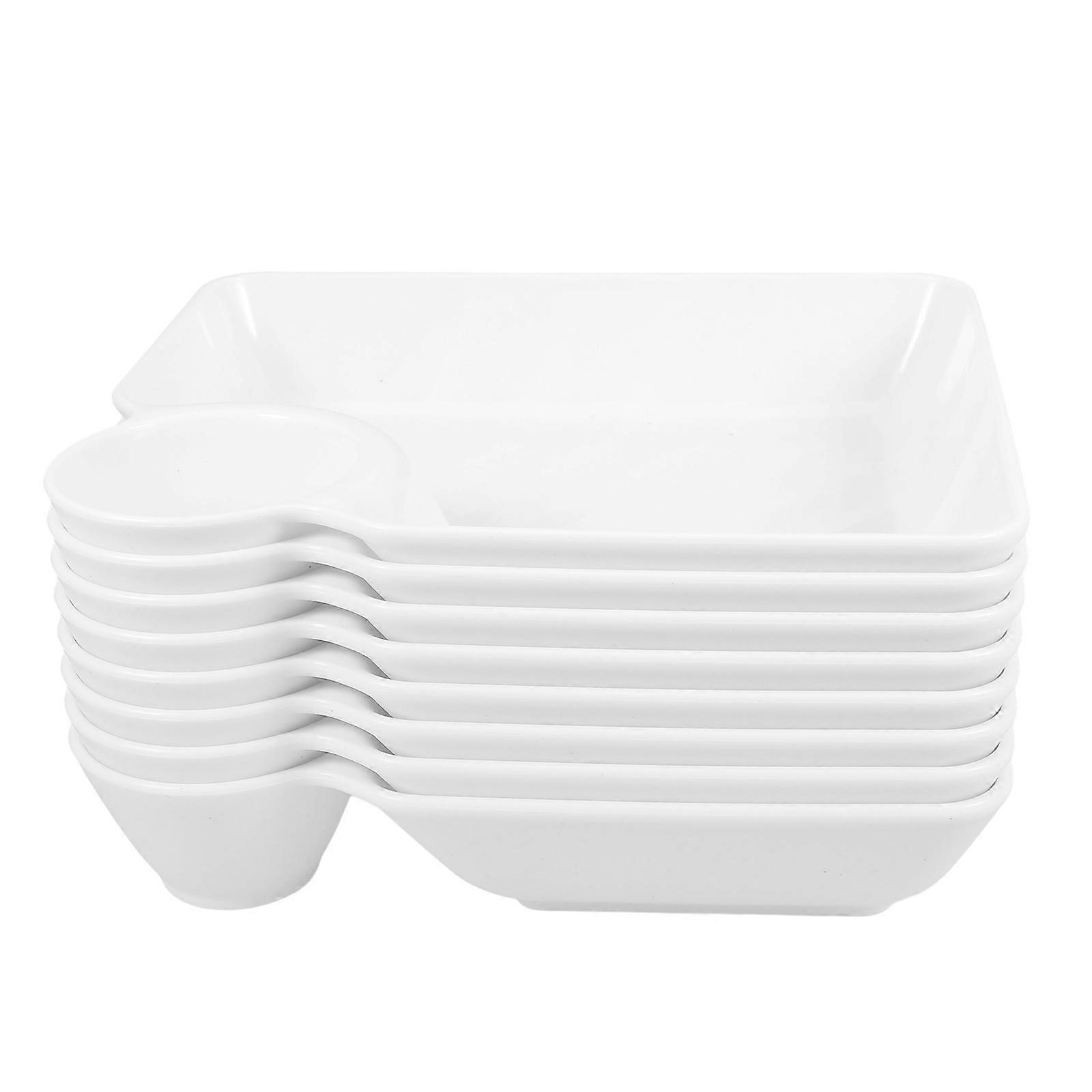 Chip and Dip Serving Set Divided Tray for 8Pcs with Sauce Compartment