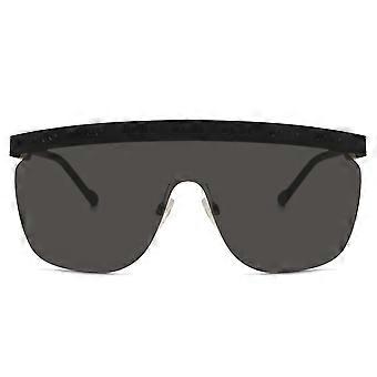 DKNY DK538S 007 Semi Rimless Matte Black Unisex Single Lens Sunglasses UV3 Original