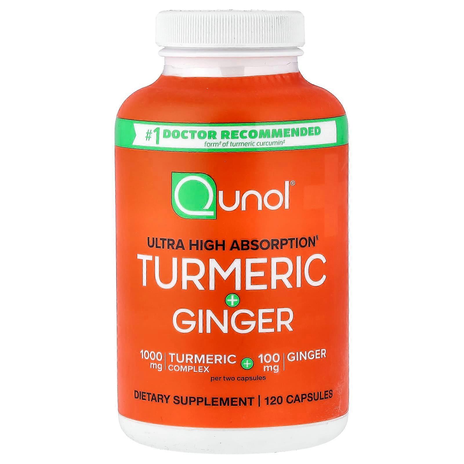 Qunol, Turmeric + Ginger, Ultra High Absorption, 120 Capsules