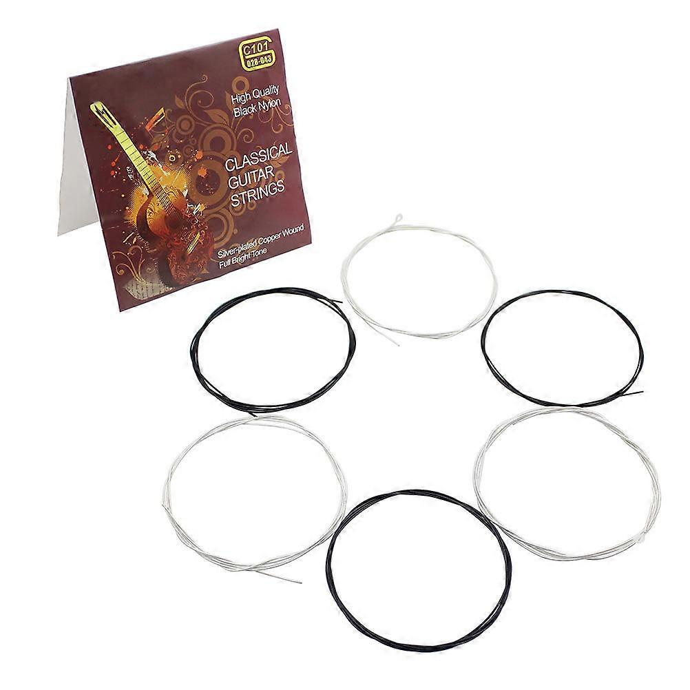 Classical Guitar String Durable Nylon Fiber Optic Assorted Color For Musicians Performance 6Pcs