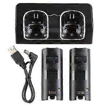 Dual Charging Dock Station compatible with Wii Remote Controllers Portable Stable Stand Charging Dock A
